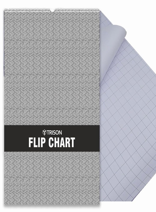 Trison Flip Chart | 25 sheets | Calendar type wiro-binding | 50x74.5 cm | White paper with square ruling 25 mm | Ideal for presentations, meetings, teaching purposes | Pack of 1 - Image 1